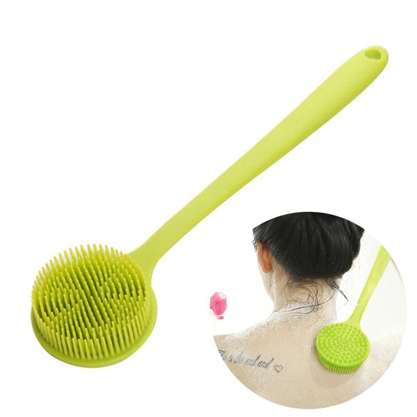Bath Brush Body Exfoliator Silicone Shower Scrubber Man Long Handle