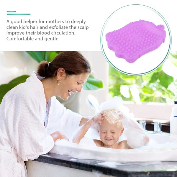 Silicone Hair Shampoo Child Shower Brush with Dispenser Kids Bath