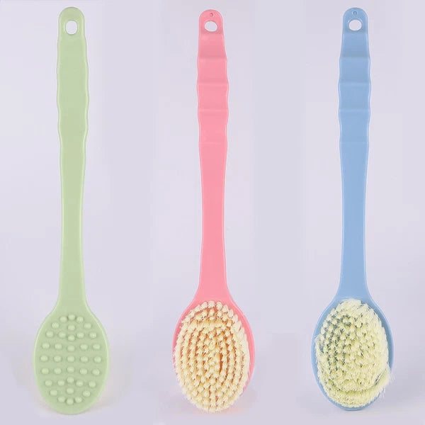 3 Pcs Bath Brushes Long Handle Shower Brushes Back Cleaning Scrubbers Set