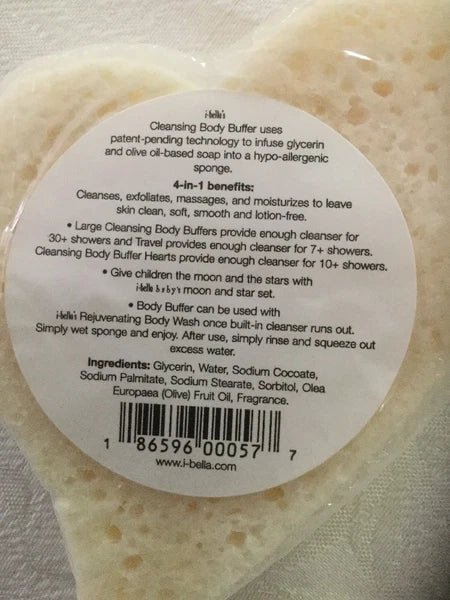 i-bella Romance All In One Sponge Cleansing Exfoliating Body Buffer Bath Shower
