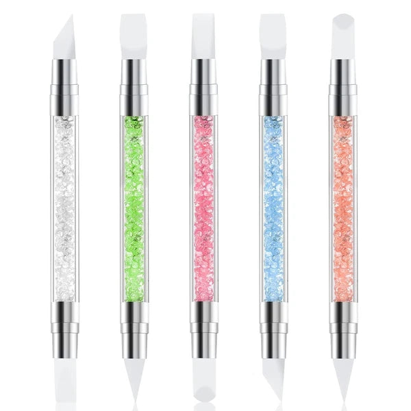 5 Pcs Nail Art Sculpture Pen Dual Tipped Silicone Tools 5 pcs style A