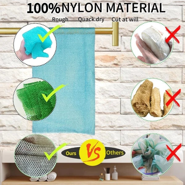 High Quality African Net Washcloth - Durable Nylon Material - Machine Washable