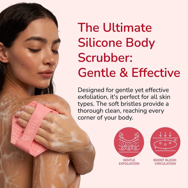 Silicone Body Scrubber - Exfoliating Bath Brush for Gentle Cleansing