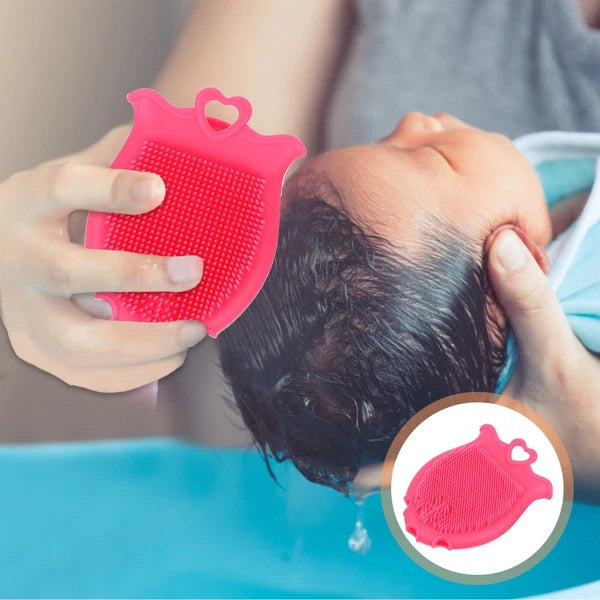 Silicone Shampoo Brush Bath Shower Child Toddler Baby Body Exfoliator