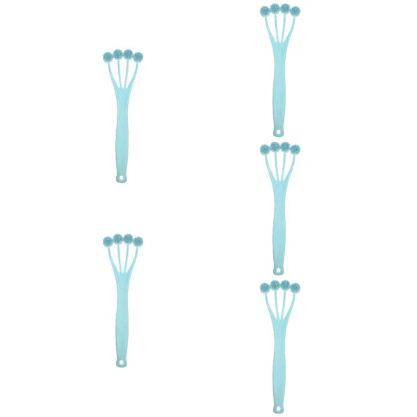 5 Pieces Exfoliating Bath Brush Man Miss Body Scrub Shower Long Handle Back