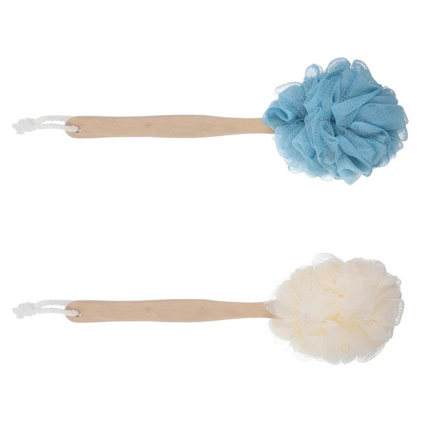 2 Pcs Baby Bath Brushes Long Handles for Elderly Soft Back Scrubber Shower