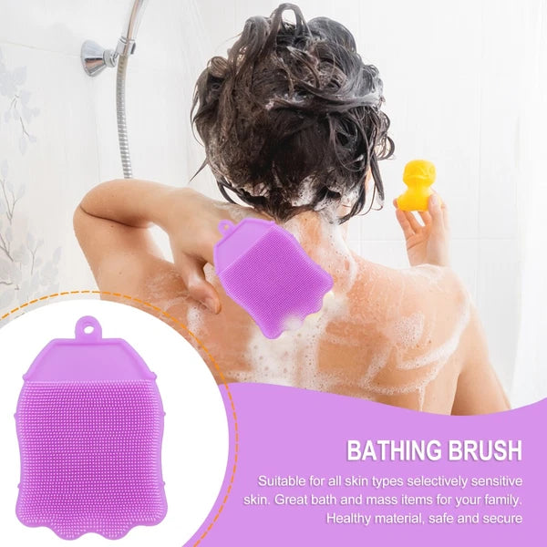 Silicone Hair Shampoo Child Shower Brush with Dispenser Kids Bath