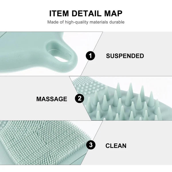 Facial Cleansing Massage Brush Bath with Long Handle Shower Scrubber Body