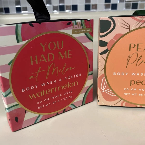 3 L.W.Y.A Watermelon & Tropic Coconut Peach Please! Body Wash & Polish  3.0 Oz