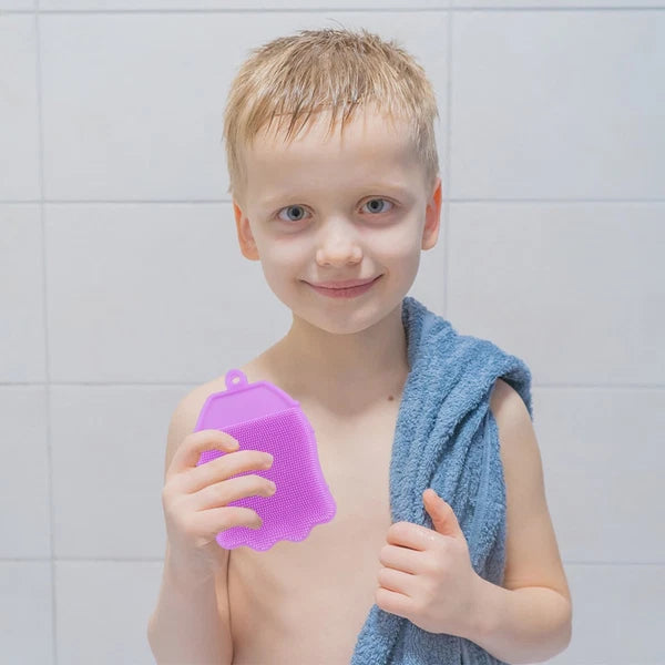 Silicone Hair Shampoo Child Shower Brush with Dispenser Kids Bath