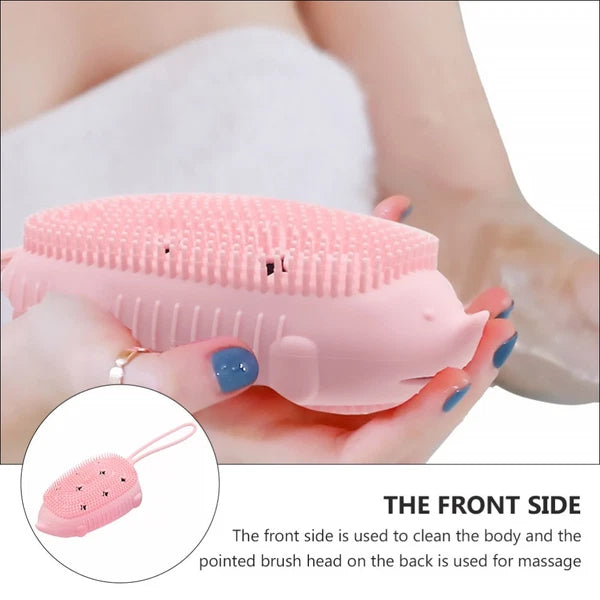 Bath Brush Scrubber Silicone Body Shower Baby Child Double Sided Portable