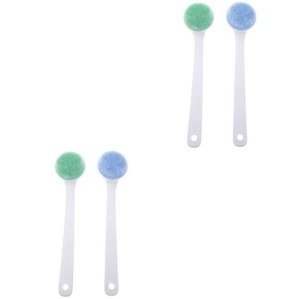 2Pcs Long Handle Bath Scrub Shower Body Brushes Massage Cleaning Scrubbers