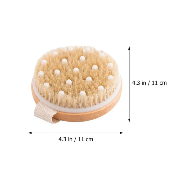 1PC Fine Wood Bath Brush Exfoliating Massage Brush (Khaki) Shower Brush