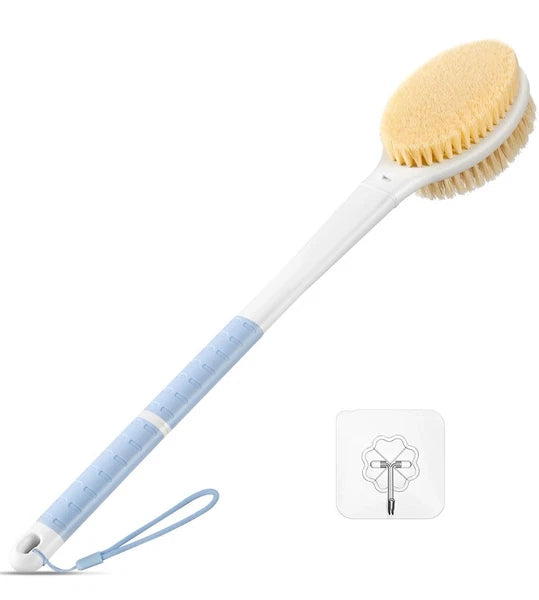Wooden Shower Body Bath Brush Long Handle Skin Back Massage Scrubber Bathroom