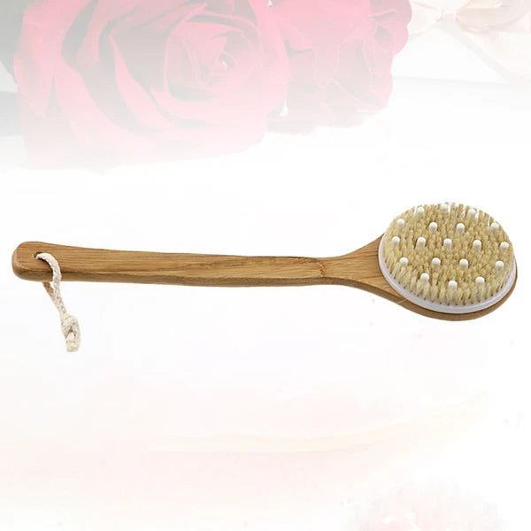 1Pc Exfoliating Back Scrubber Bath Brush with Handle for Smooth Skin Care