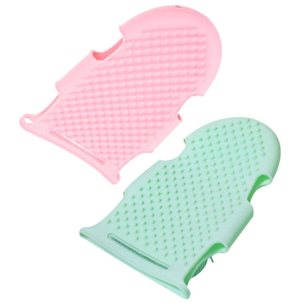 2 Pcs Bath Brush Child Soft Silicone Body Scrubber Shower Loofah