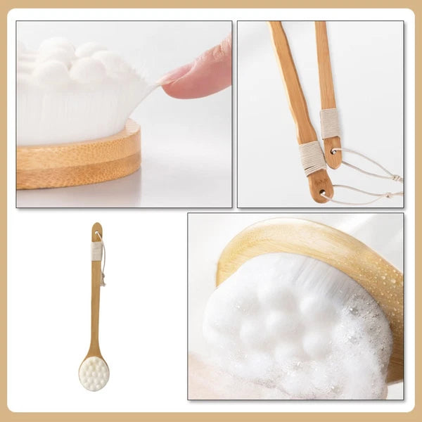 Long Handle Back Rubbing Cat Claw Brush Body Shower Exfoliator for Bath