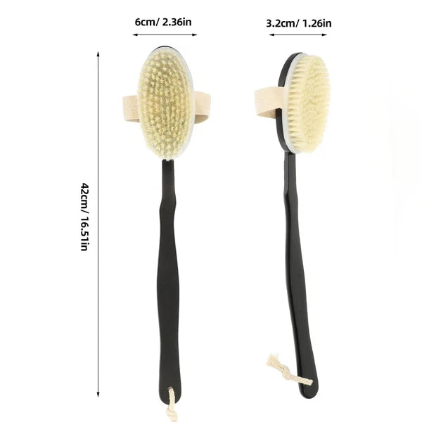 Bend Handle Bath Brush Skin Exfoliator for Back Shower Scrubber Body